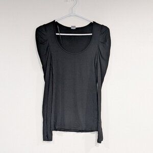 *3/$10* Camaieu Puffed Sleeve Long Sleeve Shirt Black Size XS